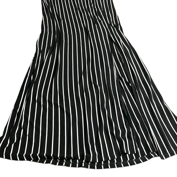 LNBF bamboo stripped,maxi dress,shirred women black &White Small. ,scoop EC - Picture 10 of 12